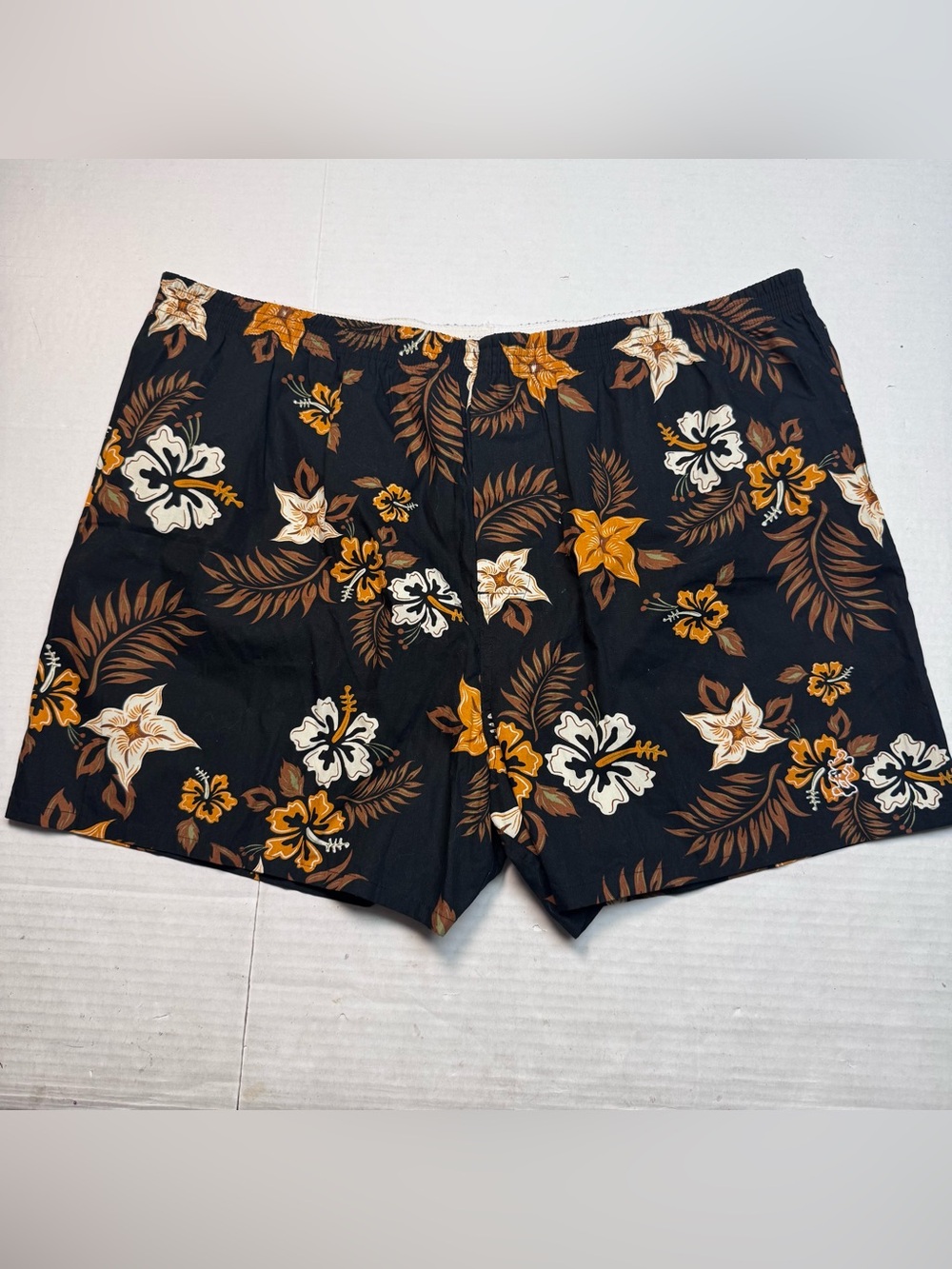 New Disney Parks Black Floral Hawiian Cotton Sleep Boxer Shorts Size: XXL
